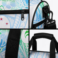 Kia Ora Maori New Zealand Pastel Duffle Bag Sun Ta Moko Aqua Green Version LT01 - Polynesian Pride