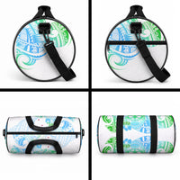 Kia Ora Maori New Zealand Pastel Duffle Bag Sun Ta Moko Aqua Green Version LT01 - Polynesian Pride