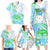 Kia Ora Maori New Zealand Pastel Family Matching Long Sleeve Bodycon Dress and Hawaiian Shirt Sun Ta Moko Aqua Green Version LT01 - Polynesian Pride