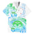 Kia Ora Maori New Zealand Pastel Family Matching Off Shoulder Long Sleeve Dress and Hawaiian Shirt Sun Ta Moko Aqua Green Version LT01 Dad's Shirt - Short Sleeve Aqua - Polynesian Pride