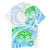 Kia Ora Maori New Zealand Pastel Family Matching Off Shoulder Long Sleeve Dress and Hawaiian Shirt Sun Ta Moko Aqua Green Version LT01 - Polynesian Pride