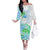 Kia Ora Maori New Zealand Pastel Family Matching Off Shoulder Long Sleeve Dress and Hawaiian Shirt Sun Ta Moko Aqua Green Version LT01 Mom's Dress Aqua - Polynesian Pride