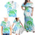 Kia Ora Maori New Zealand Pastel Family Matching Off Shoulder Maxi Dress and Hawaiian Shirt Sun Ta Moko Aqua Green Version LT01 - Polynesian Pride