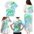 Kia Ora Maori New Zealand Pastel Family Matching Puletasi Dress and Hawaiian Shirt Sun Ta Moko Aqua Green Version LT01 - Polynesian Pride