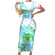 Kia Ora Maori New Zealand Pastel Family Matching Short Sleeve Bodycon Dress and Hawaiian Shirt Sun Ta Moko Aqua Green Version LT01 Mom's Dress Aqua - Polynesian Pride