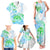 Kia Ora Maori New Zealand Pastel Family Matching Tank Maxi Dress and Hawaiian Shirt Sun Ta Moko Aqua Green Version LT01 - Polynesian Pride