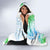 Kia Ora Maori New Zealand Pastel Hooded Blanket Sun Ta Moko Aqua Green Version LT01 - Polynesian Pride