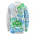 Kia Ora Maori New Zealand Pastel Long Sleeve Shirt Sun Ta Moko Aqua Green Version LT01 - Polynesian Pride