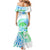 Kia Ora Maori New Zealand Pastel Mermaid Dress Sun Ta Moko Aqua Green Version LT01 - Polynesian Pride