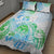 Kia Ora Maori New Zealand Pastel Quilt Bed Set Sun Ta Moko Aqua Green Version LT01 - Polynesian Pride