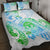 Kia Ora Maori New Zealand Pastel Quilt Bed Set Sun Ta Moko Aqua Green Version LT01 - Polynesian Pride