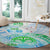 Kia Ora Maori New Zealand Pastel Round Carpet Sun Ta Moko Aqua Green Version LT01 - Polynesian Pride