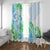 Kia Ora Maori New Zealand Pastel Window Curtain Sun Ta Moko Aqua Green Version LT01 With Grommets Aqua - Polynesian Pride