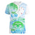 Kia Ora Maori New Zealand Pastel Women V Neck T Shirt Sun Ta Moko Aqua Green Version LT01 Female Aqua - Polynesian Pride