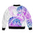 Kia Ora Maori New Zealand Pastel Bomber Jacket Sun Ta Moko Lilac Version LT01 - Polynesian Pride