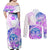 Kia Ora Maori New Zealand Pastel Couples Matching Off Shoulder Maxi Dress and Long Sleeve Button Shirt Sun Ta Moko Lilac Version LT01 - Polynesian Pride