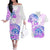 Kia Ora Maori New Zealand Pastel Couples Matching Off The Shoulder Long Sleeve Dress and Hawaiian Shirt Sun Ta Moko Lilac Version LT01 Purple - Polynesian Pride