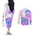 Kia Ora Maori New Zealand Pastel Couples Matching Off The Shoulder Long Sleeve Dress and Long Sleeve Button Shirt Sun Ta Moko Lilac Version LT01 - Polynesian Pride