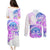 Kia Ora Maori New Zealand Pastel Couples Matching Puletasi Dress and Long Sleeve Button Shirt Sun Ta Moko Lilac Version LT01 - Polynesian Pride