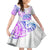 Kia Ora Maori New Zealand Pastel Family Matching Off Shoulder Long Sleeve Dress and Hawaiian Shirt Sun Ta Moko Lilac Version LT01 Daughter's Dress Purple - Polynesian Pride