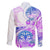 Kia Ora Maori New Zealand Pastel Family Matching Off Shoulder Long Sleeve Dress and Hawaiian Shirt Sun Ta Moko Lilac Version LT01 - Polynesian Pride