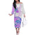 Kia Ora Maori New Zealand Pastel Family Matching Off Shoulder Long Sleeve Dress and Hawaiian Shirt Sun Ta Moko Lilac Version LT01 Mom's Dress Purple - Polynesian Pride