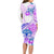 Kia Ora Maori New Zealand Pastel Long Sleeve Bodycon Dress Sun Ta Moko Lilac Version LT01 - Polynesian Pride