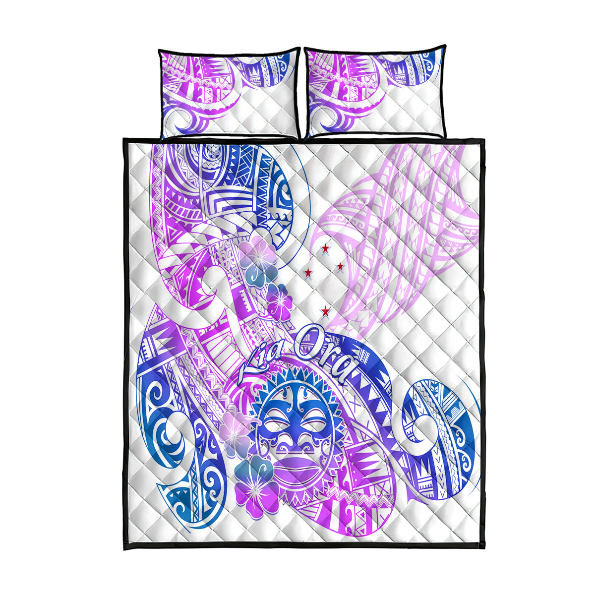 Kia Ora Maori New Zealand Pastel Quilt Bed Set Sun Ta Moko Lilac Version LT01 Purple - Polynesian Pride