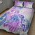 Kia Ora Maori New Zealand Pastel Quilt Bed Set Sun Ta Moko Lilac Version LT01 - Polynesian Pride