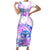 Kia Ora Maori New Zealand Pastel Short Sleeve Bodycon Dress Sun Ta Moko Lilac Version LT01 Long Dress Purple - Polynesian Pride