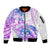 Kia Ora Maori New Zealand Pastel Sleeve Zip Bomber Jacket Sun Ta Moko Lilac Version LT01 Unisex Purple - Polynesian Pride