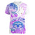 Kia Ora Maori New Zealand Pastel Women V Neck T Shirt Sun Ta Moko Lilac Version LT01 Female Purple - Polynesian Pride