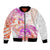 Kia Ora Maori New Zealand Pastel Bomber Jacket Sun Ta Moko Sunset Version LT01 Unisex Orange - Polynesian Pride