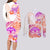 Kia Ora Maori New Zealand Pastel Couples Matching Long Sleeve Bodycon Dress and Long Sleeve Button Shirt Sun Ta Moko Sunset Version LT01 - Polynesian Pride