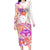 Kia Ora Maori New Zealand Pastel Family Matching Long Sleeve Bodycon Dress and Hawaiian Shirt Sun Ta Moko Sunset Version LT01 Mom's Dress Orange - Polynesian Pride