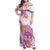 Kia Ora Maori New Zealand Pastel Family Matching Off Shoulder Maxi Dress and Hawaiian Shirt Sun Ta Moko Sunset Version LT01 Mom's Dress Orange - Polynesian Pride