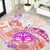 Kia Ora Maori New Zealand Pastel Round Carpet Sun Ta Moko Sunset Version LT01 Orange - Polynesian Pride