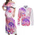 Kia Ora Maori New Zealand Pastel Couples Matching Off Shoulder Maxi Dress and Long Sleeve Button Shirt Sun Ta Moko Sweet Version LT01 Pink - Polynesian Pride