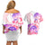 Kia Ora Maori New Zealand Pastel Couples Matching Off Shoulder Short Dress and Hawaiian Shirt Sun Ta Moko Sweet Version LT01 - Polynesian Pride