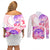 Kia Ora Maori New Zealand Pastel Couples Matching Off Shoulder Short Dress and Long Sleeve Button Shirt Sun Ta Moko Sweet Version LT01 - Polynesian Pride