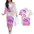 Kia Ora Maori New Zealand Pastel Couples Matching Off The Shoulder Long Sleeve Dress and Hawaiian Shirt Sun Ta Moko Sweet Version LT01 Pink - Polynesian Pride