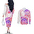 Kia Ora Maori New Zealand Pastel Couples Matching Off The Shoulder Long Sleeve Dress and Long Sleeve Button Shirt Sun Ta Moko Sweet Version LT01 - Polynesian Pride