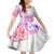 Kia Ora Maori New Zealand Pastel Family Matching Off Shoulder Long Sleeve Dress and Hawaiian Shirt Sun Ta Moko Sweet Version LT01 Daughter's Dress Pink - Polynesian Pride