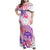 Kia Ora Maori New Zealand Pastel Family Matching Off Shoulder Maxi Dress and Hawaiian Shirt Sun Ta Moko Sweet Version LT01 Mom's Dress Pink - Polynesian Pride