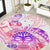 Kia Ora Maori New Zealand Pastel Round Carpet Sun Ta Moko Sweet Version LT01 Pink - Polynesian Pride