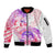 Kia Ora Maori New Zealand Pastel Sleeve Zip Bomber Jacket Sun Ta Moko Sweet Version LT01 Unisex Pink - Polynesian Pride