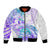 Kia Ora Maori New Zealand Pastel Bomber Jacket Sun Ta Moko Violet Version LT01 Unisex Purple - Polynesian Pride