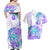 Kia Ora Maori New Zealand Pastel Couples Matching Off Shoulder Maxi Dress and Hawaiian Shirt Sun Ta Moko Violet Version LT01 - Polynesian Pride