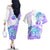 Kia Ora Maori New Zealand Pastel Couples Matching Off The Shoulder Long Sleeve Dress and Hawaiian Shirt Sun Ta Moko Violet Version LT01 - Polynesian Pride