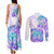 Kia Ora Maori New Zealand Pastel Couples Matching Tank Maxi Dress and Long Sleeve Button Shirt Sun Ta Moko Violet Version LT01 - Polynesian Pride